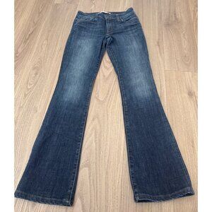 Joes Jeans Womens Flared Blue Denim Jeans Size 28 Mid Waist Stretch Button & Zip